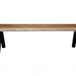 ARTMETA table Aubier en bois massi et piétement acier thermolaqué