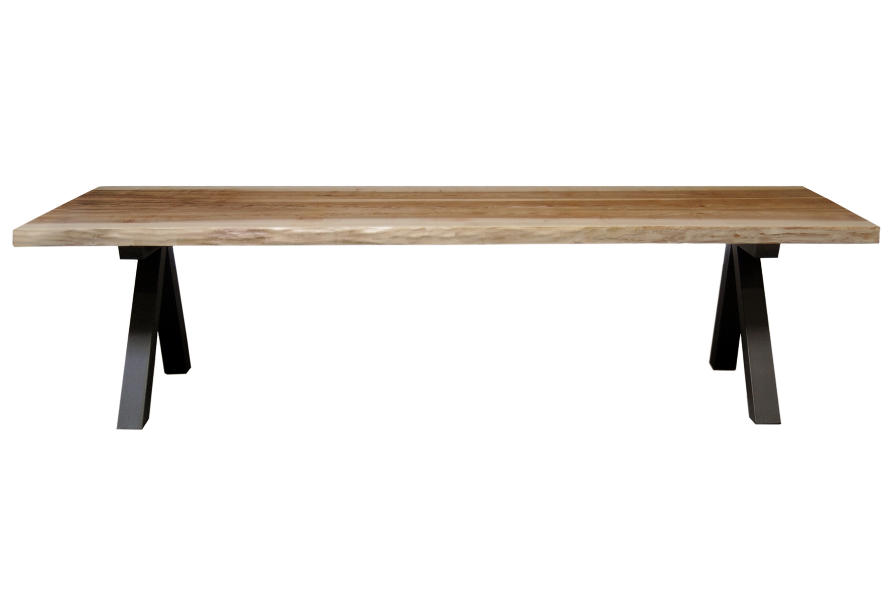 ARTMETA table Aubier en bois massi et piétement acier thermolaqué