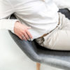 Chaise design cocon de fabrication française / tissu gris souris / ARTMETA