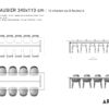 Guide des dimensions pour table 8 à 10 personnes / Table Aubier en bois massif ARTMETA
