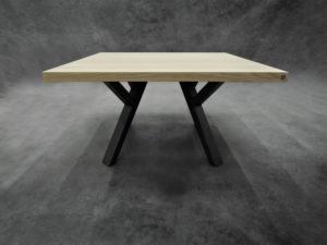ARTMETA Table Ramage carré en acier et bois massif
