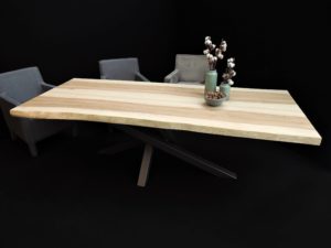 ARTMETA table mikado acier et bois massif