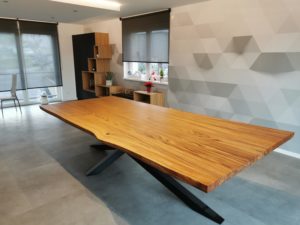 ARTMETA table mikado / 300 x 150 x H 75 cm / chêne naturel et pied noir