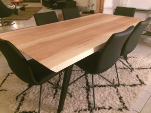 ARTMETA / table Amazone 200 x 100 cm / frêne olivier et noir charbon