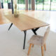 Table Ma Reine / 220 x 100 x H 75 cm / Chêne contemporain et pied noir charbon / Fabrication artisanale française ARTMETA