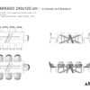 Guide des dimensions pour table 10 personnes / Table Mikado ARTMETA