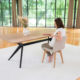 Table Papillon / 220 x 100 x H 75 cm / Chêne contemporain et pied noir charbon / Fabrication artisanale française ARTMETA