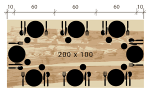 ARTMETA table dimensions 200 x 100 cm 8 personnes