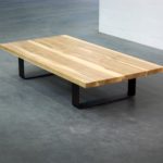 ARTMETA / table basse Ruban en acier et bois massif