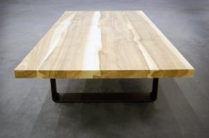 ARTMETA / table basse Ruban en acier et bois massif