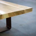 ARTMETA / table basse Ruban en acier et bois massif