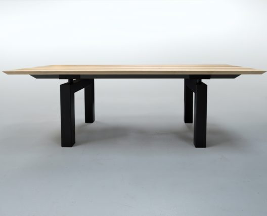 Table acier bois Mecano sur mesure / ARTMETA