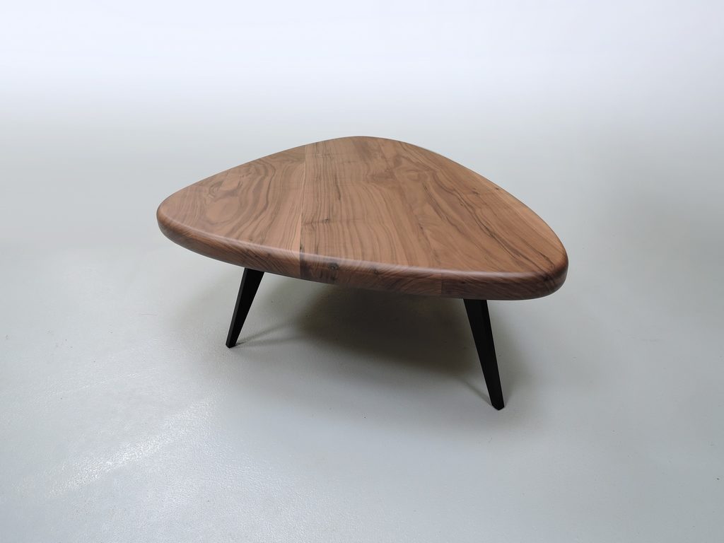 ARTMETA / table basse GALET en métal et bois massif