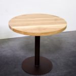ARTMETA table bistrot ronde métal et bois massif