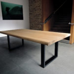 ARTMETA / table Urbaine / en acier et bois de chêne massif / fabrication artisanale française et sur mesure