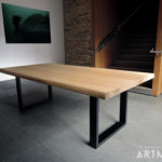 ARTMETA / table Urbaine / en acier et bois massif / fabrication artisanale française et sur mesure