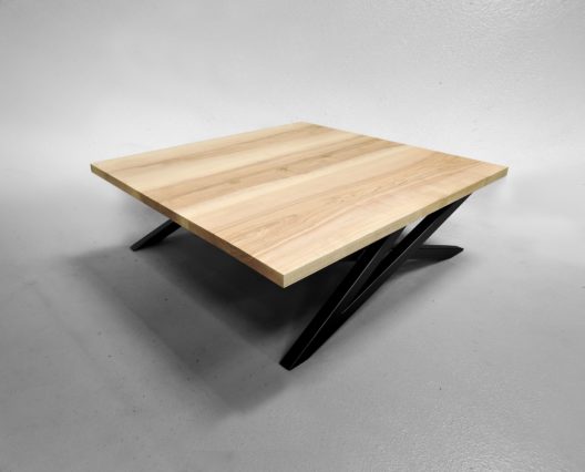 ARTMETA table basse signature sur mesure bois massif et acier