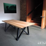 ARTMETA / table gentleman / en acier et bois massif / fabrication artisanale française sur mesure