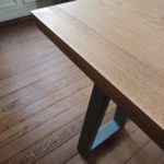 ARTMETA / table Détour sur mesure en acier et bois massif