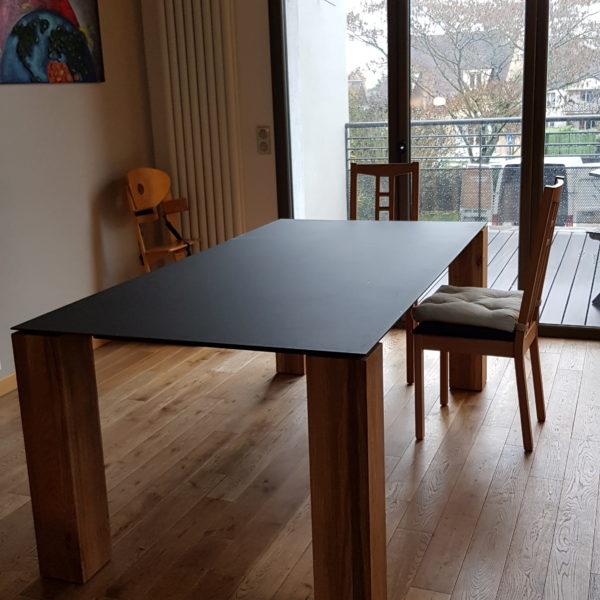 ARTMETA / table Contraste / 200 x 100 cm / chêne naturel authentique et Gris acier