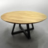 ARTMETA / table ronde Symbole en acier et bois massif