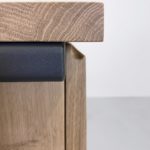 Buffet de salle à manger Compas en acier et bois massif / Chêne contemporain et pied gris acier / ARTMETA