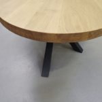 ARTMETA / table mikado ovale / acier bois massif chêne