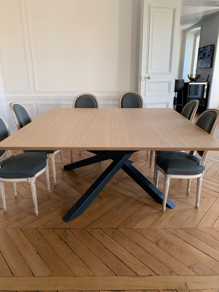 Table Mikado en métal et bois Fabrication artisanale française