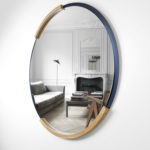 Miroir rond ARTMETA Muse / métal et bois / diamètre 80 ou 100 cm
