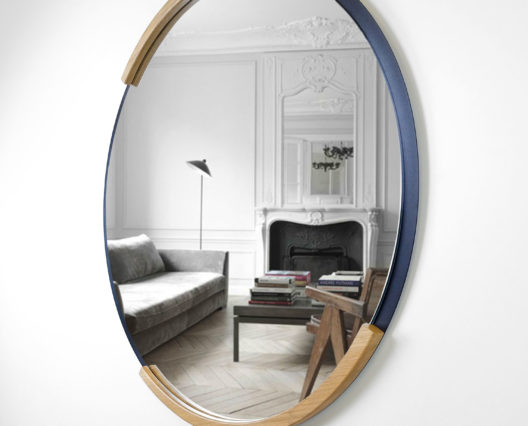 Miroir rond ARTMETA Muse / métal et bois / diamètre 80 ou 100 cm