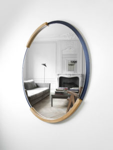 Miroir rond ARTMETA Muse / métal et bois / diamètre 80 ou 100 cm