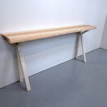 ARTMETA / console K sur mesure / acier et bois massif