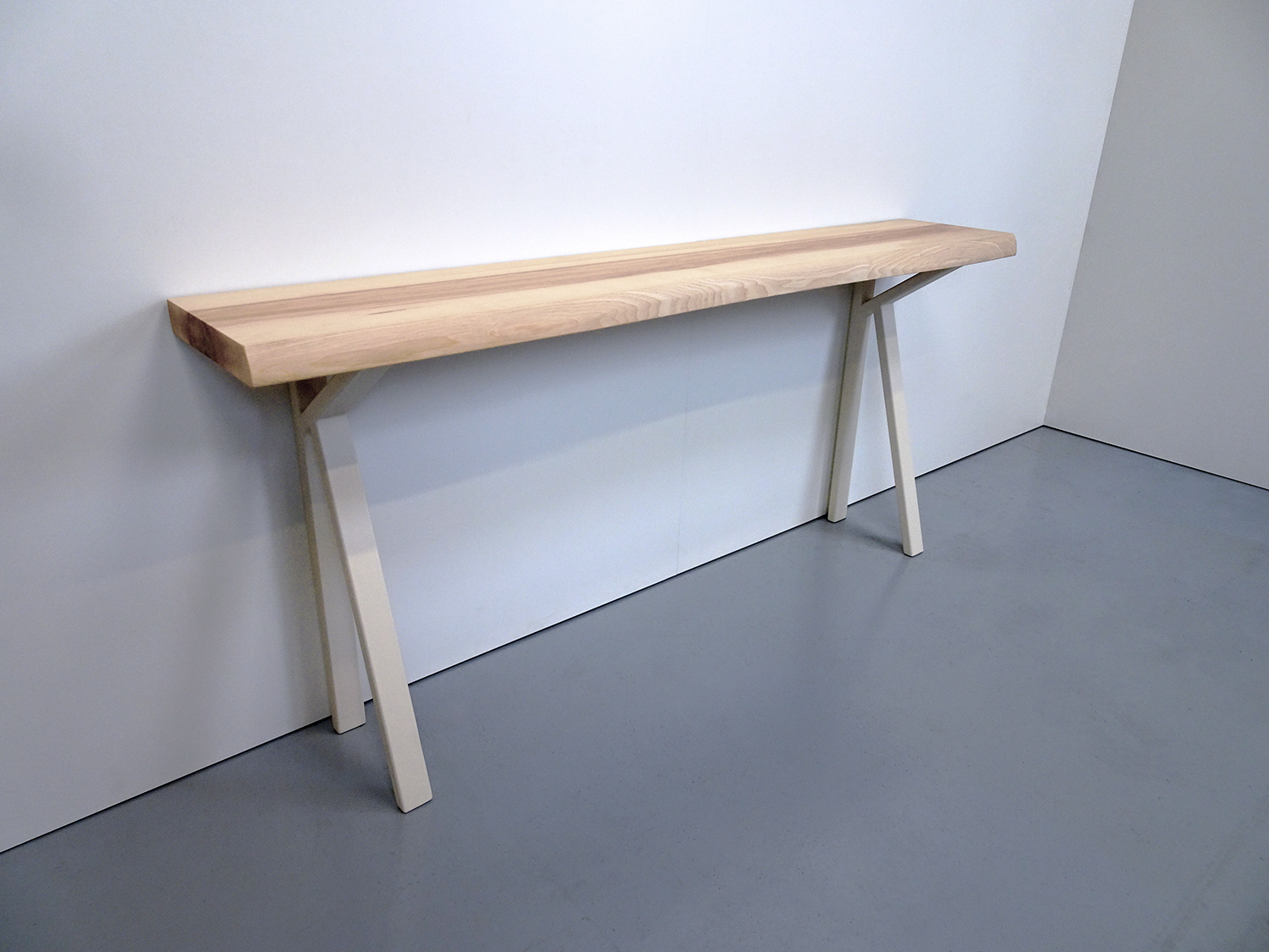 ARTMETA / console K sur mesure / acier et bois massif