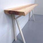 ARTMETA / console K sur mesure / acier et bois massif