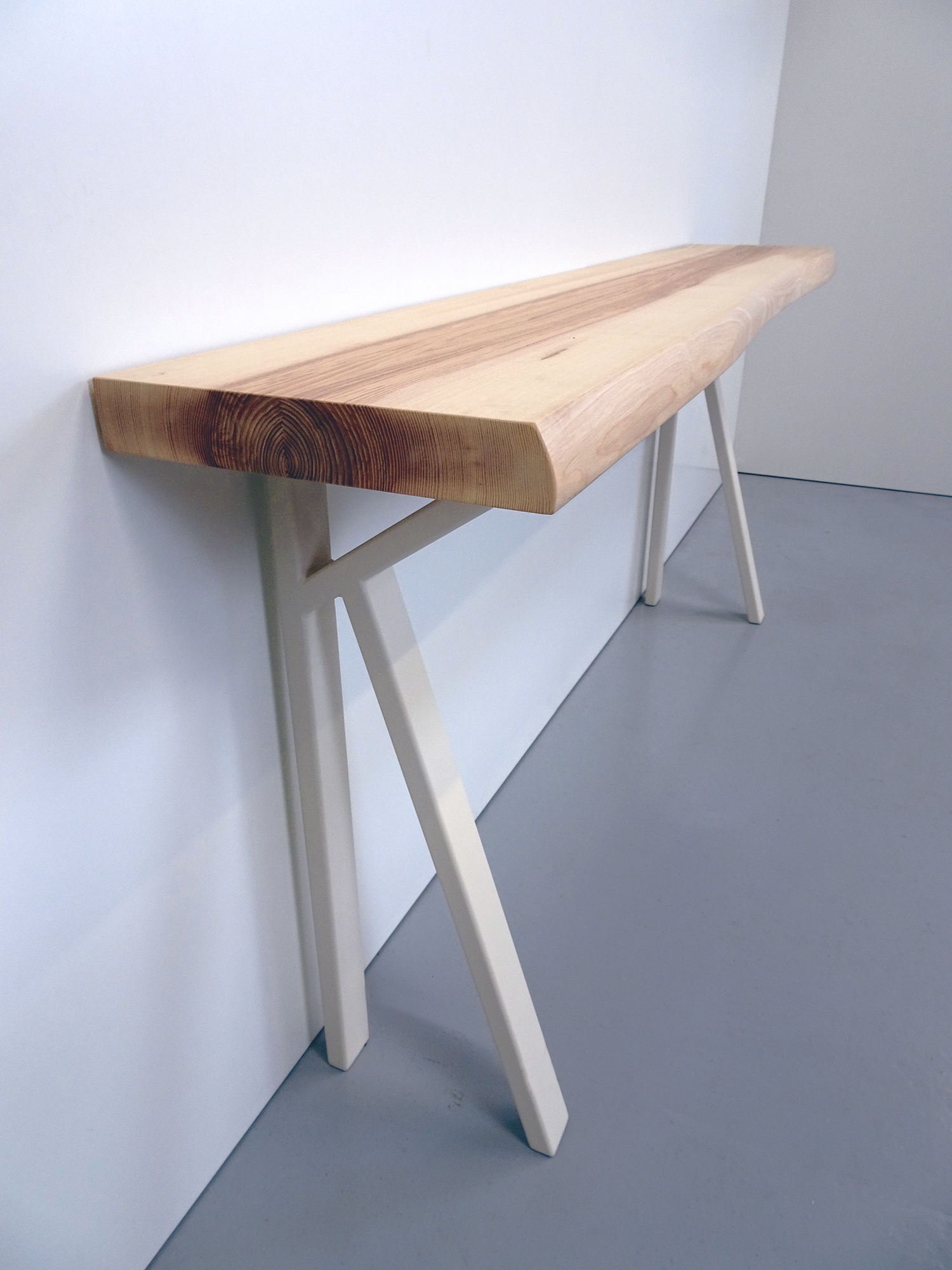 ARTMETA / console K sur mesure / acier et bois massif