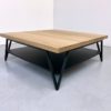 Table basse double plateau sur mesure en acier et bois massif / modèle "Variation" ARTMETA