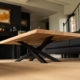 Table basse design Mikado en acier et chêne massif / 140 x 80 x H 41 cm / ARTMETA