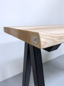 Table mange debout en acier et bois massif / modèle Aubier ARTMETA