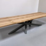 Table Mikado / acier et chêne massif / ARTMETA