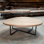 Table basse Galet / 120 x 90 x H 35 cm / Bois massif et acier / Fabrication sur mesure ARTMETA