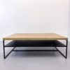 Table basse Aiguille double plateau en acier et bois massif / fabrication sur mesure ARTMETA