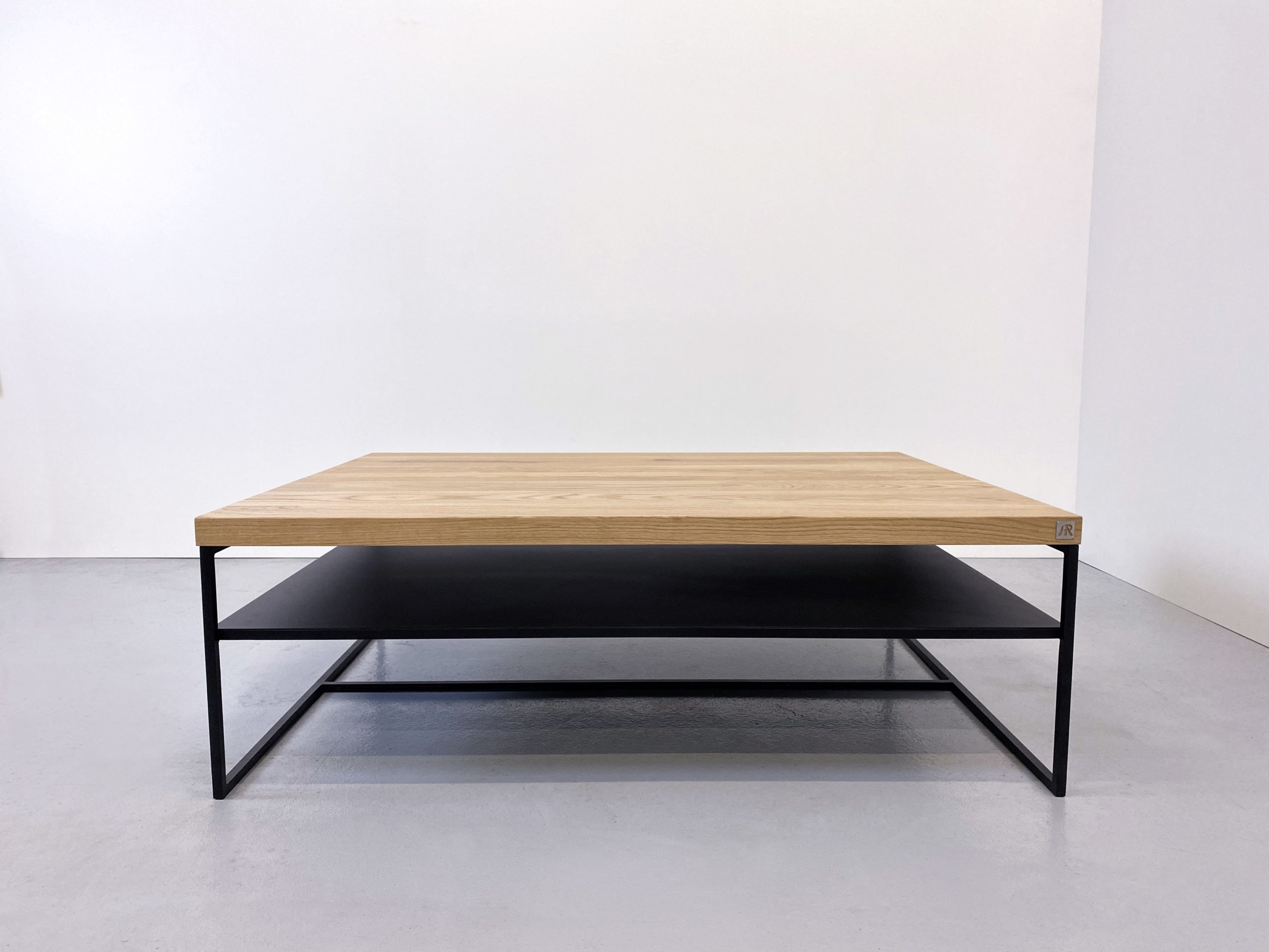 Table basse Aiguille double plateau en acier et bois massif / fabrication sur mesure ARTMETA