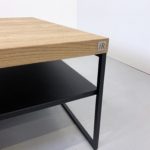 Table basse Aiguille double plateau en acier et bois massif / fabrication sur mesure ARTMETA