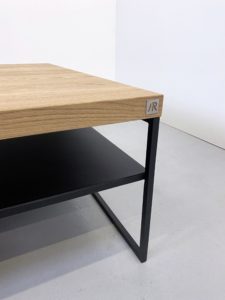 Table basse Aiguille double plateau en acier et bois massif / fabrication sur mesure ARTMETA