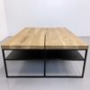 Table basse Aiguille double plateau en acier et bois massif / fabrication sur mesure ARTMETA