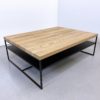 Table basse Aiguille double plateau en acier et bois massif / fabrication sur mesure ARTMETA