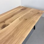 Table bois pied metal Hameau / 200 x 100 x H 75 cm / chêne massif français / fabrication sur mesure ARTMETA
