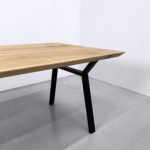 Table bois pied metal Hameau / 200 x 100 x H 75 cm / chêne authentique massif / fabrication sur mesure ARTMETA