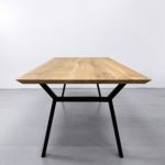 Table bois pied metal Hameau / 200 x 100 x H 75 cm / chêne authentique massif / fabrication sur mesure ARTMETA