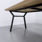 Table bois pied metal Hameau / 200 x 100 x H 75 cm / chêne authentique massif / fabrication sur mesure ARTMETA